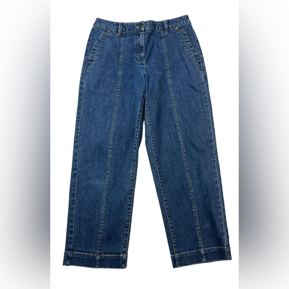 Oat New York Cloud Luxe Denim Middle Seam Barrel Jeans – Medium Dark Wash 👖✨